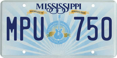 MS license plate MPU750
