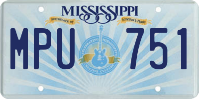MS license plate MPU751