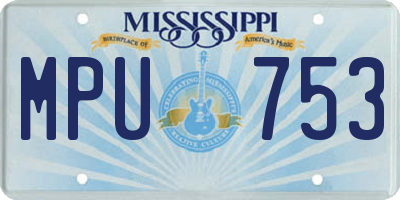 MS license plate MPU753