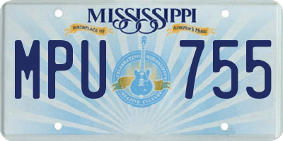 MS license plate MPU755