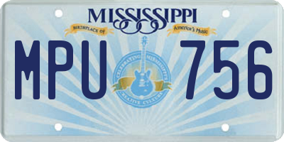 MS license plate MPU756