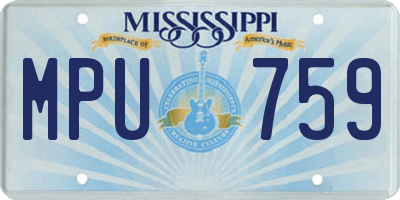 MS license plate MPU759