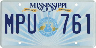 MS license plate MPU761