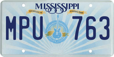 MS license plate MPU763