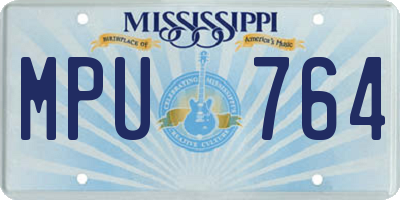 MS license plate MPU764