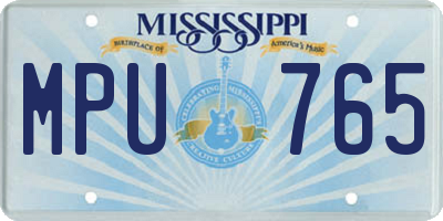MS license plate MPU765