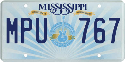MS license plate MPU767