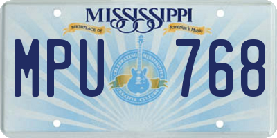 MS license plate MPU768