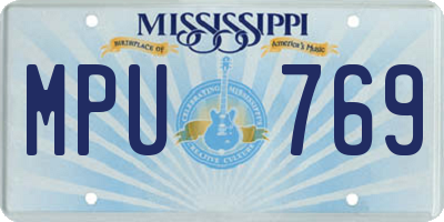 MS license plate MPU769