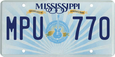 MS license plate MPU770