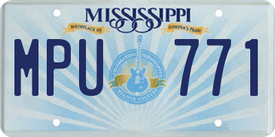 MS license plate MPU771