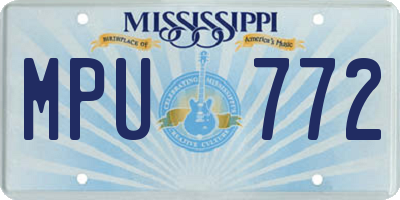 MS license plate MPU772