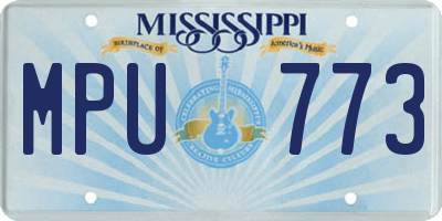 MS license plate MPU773