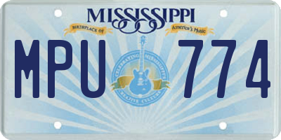 MS license plate MPU774
