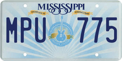 MS license plate MPU775