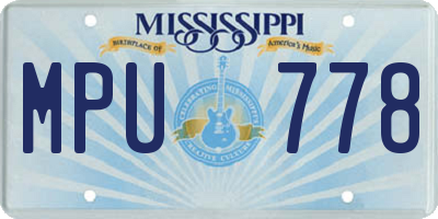 MS license plate MPU778