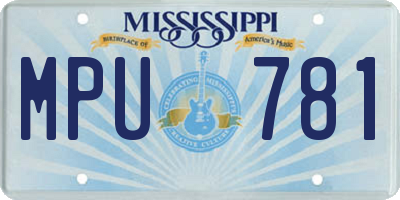 MS license plate MPU781