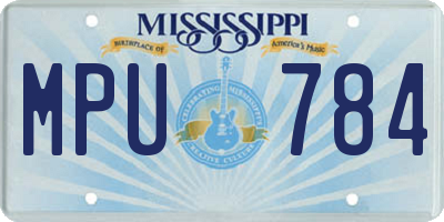 MS license plate MPU784