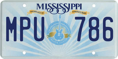 MS license plate MPU786