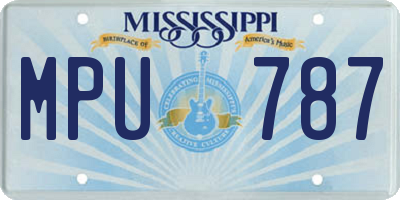 MS license plate MPU787