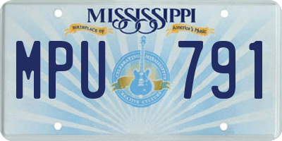 MS license plate MPU791