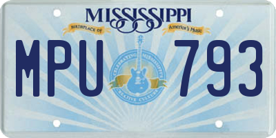 MS license plate MPU793