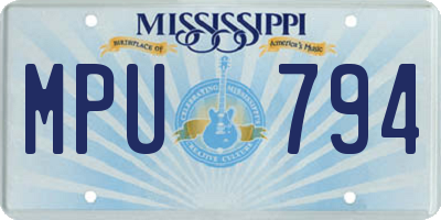 MS license plate MPU794