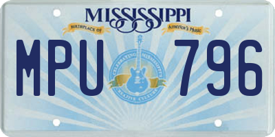 MS license plate MPU796