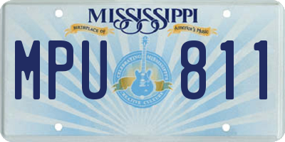 MS license plate MPU811