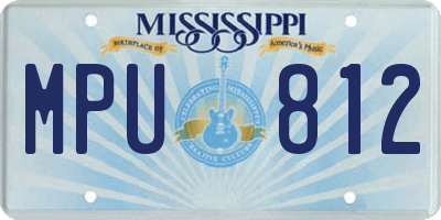 MS license plate MPU812