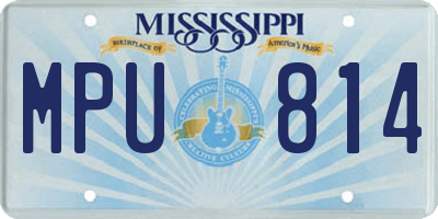 MS license plate MPU814