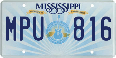 MS license plate MPU816