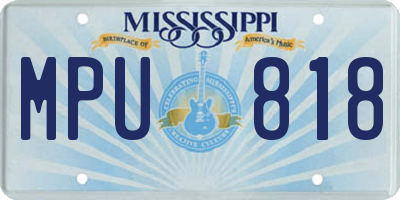 MS license plate MPU818