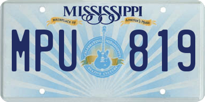 MS license plate MPU819