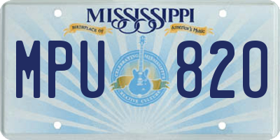MS license plate MPU820