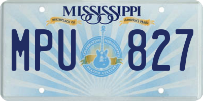 MS license plate MPU827