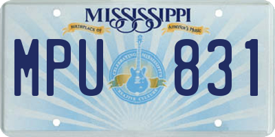 MS license plate MPU831