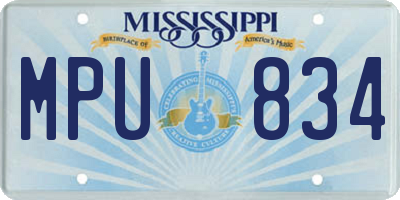 MS license plate MPU834