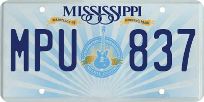 MS license plate MPU837