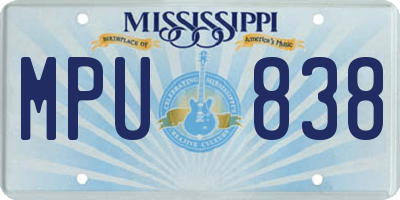 MS license plate MPU838