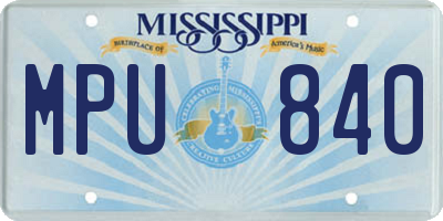 MS license plate MPU840