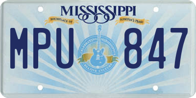 MS license plate MPU847