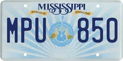 MS license plate MPU850