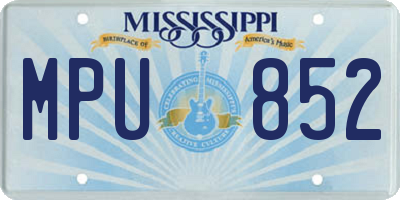 MS license plate MPU852