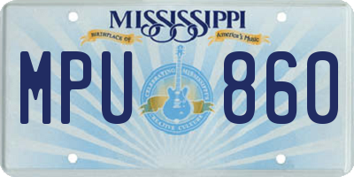 MS license plate MPU860