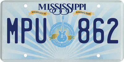 MS license plate MPU862