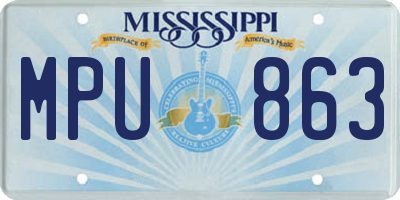 MS license plate MPU863