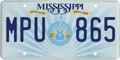 MS license plate MPU865