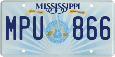 MS license plate MPU866
