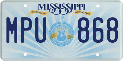 MS license plate MPU868